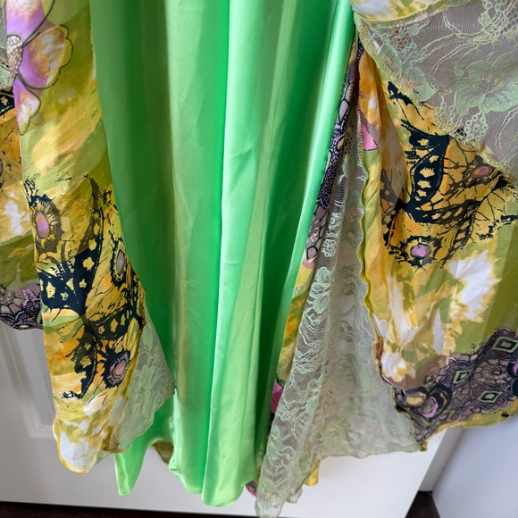 NWT Mary L Couture Maxi Dress Womens 6 Floral Silk Y2K Babydoll Mermaid Prom - Picture 10 of 16